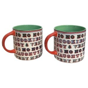 Anthropologie George & Viv Very Merry Mug Set